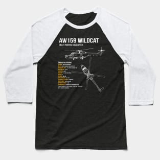 AW159 Wildcat Helicopter Baseball T-Shirt